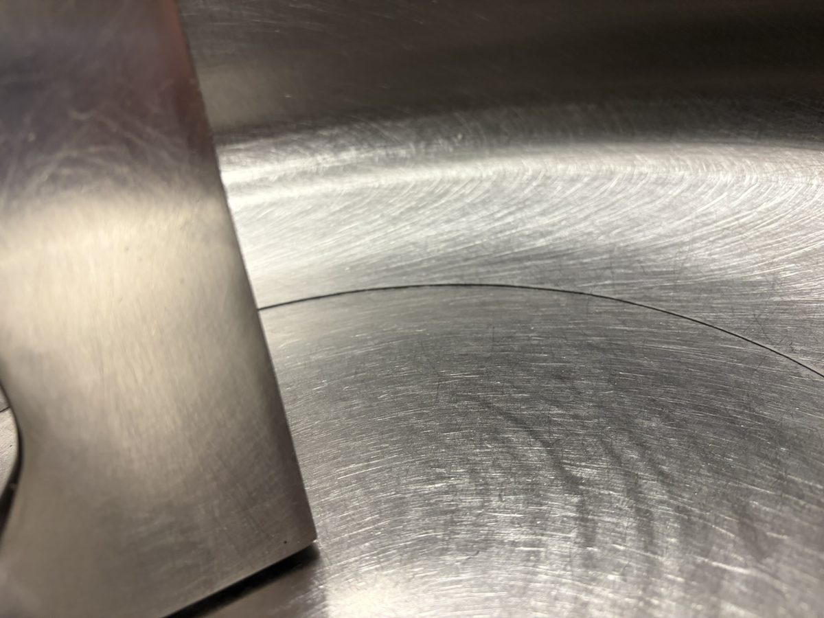 Crack widened